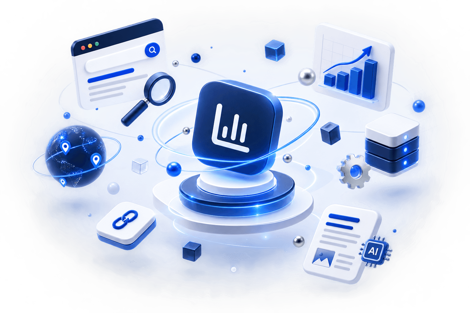 3D illustration for RankForge SEO services