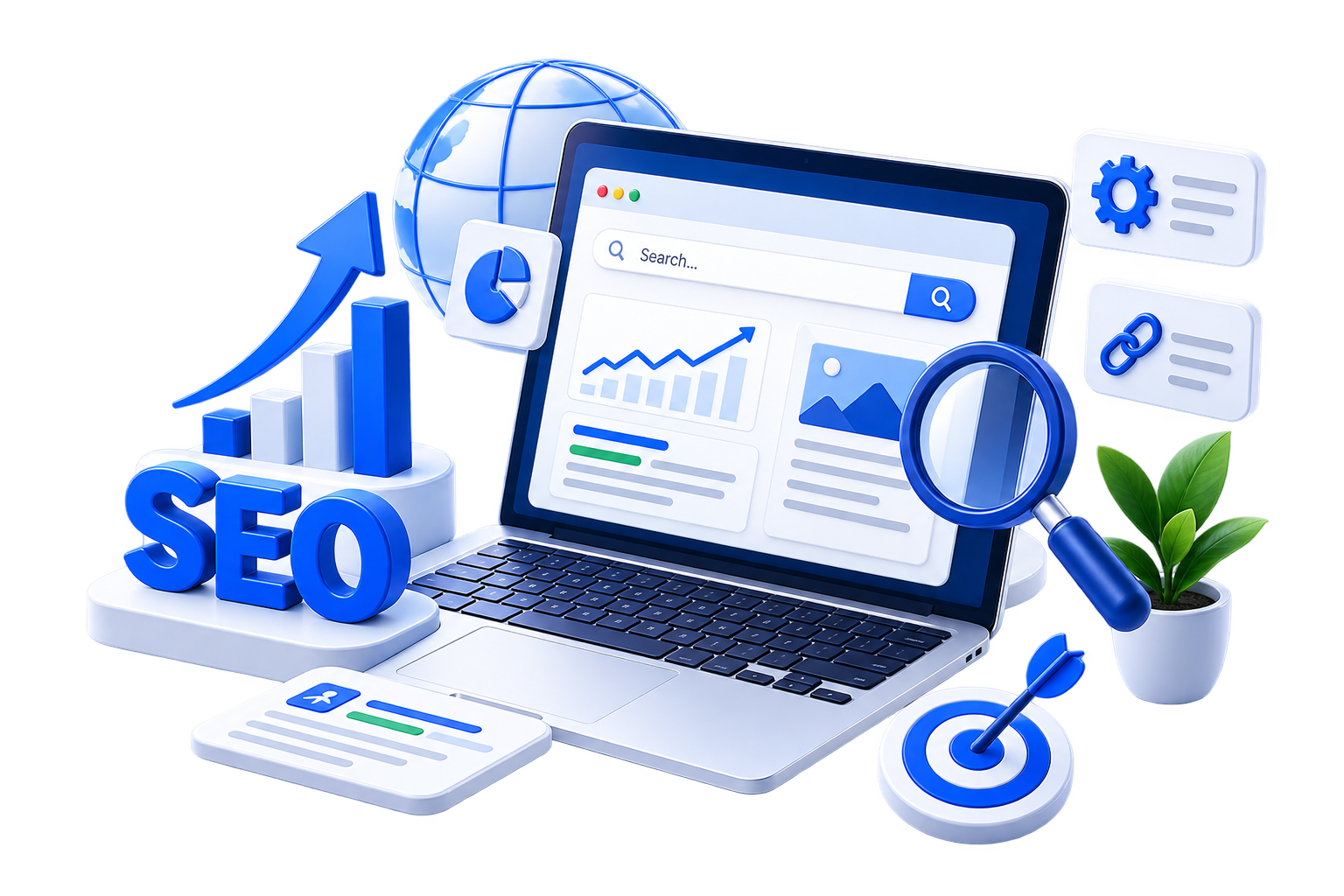 RankForge 3D SEO growth visual